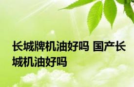 长城牌机油好吗 国产长城机油好吗