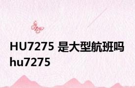 HU7275 是大型航班吗 hu7275 