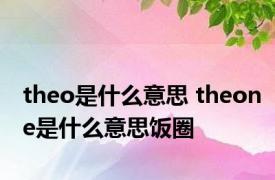 theo是什么意思 theone是什么意思饭圈