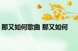 那又如何歌曲 那又如何 