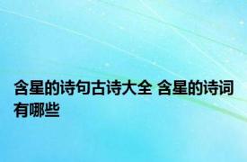 含星的诗句古诗大全 含星的诗词有哪些