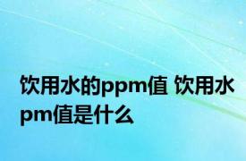 饮用水的ppm值 饮用水pm值是什么