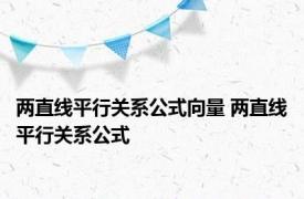 两直线平行关系公式向量 两直线平行关系公式