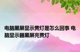 电脑黑屏显示黄灯是怎么回事 电脑显示器黑屏亮黄灯 