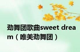 劲舞团歌曲sweet dream（唯美劲舞团）