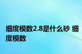 细度模数2.8是什么砂 细度模数 