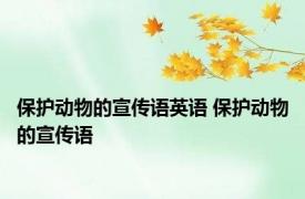 保护动物的宣传语英语 保护动物的宣传语 