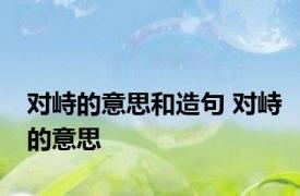 对峙的意思和造句 对峙的意思 