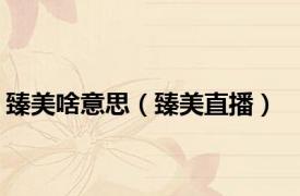臻美啥意思（臻美直播）