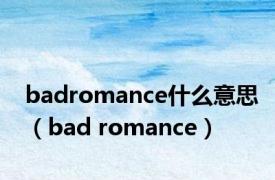 badromance什么意思（bad romance）