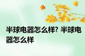 半球电器怎么样? 半球电器怎么样 
