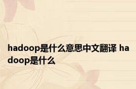 hadoop是什么意思中文翻译 hadoop是什么 
