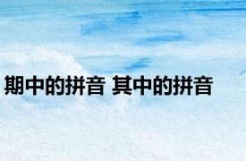 期中的拼音 其中的拼音 