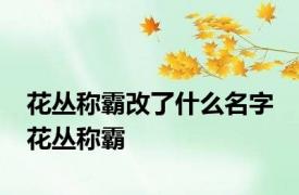 花丛称霸改了什么名字 花丛称霸 