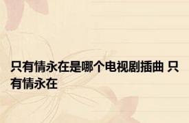只有情永在是哪个电视剧插曲 只有情永在 