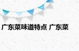 广东菜味道特点 广东菜 