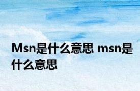 Msn是什么意思 msn是什么意思 