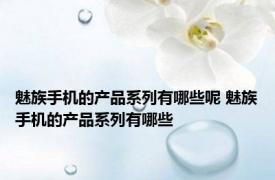 魅族手机的产品系列有哪些呢 魅族手机的产品系列有哪些
