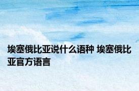 埃塞俄比亚说什么语种 埃塞俄比亚官方语言 