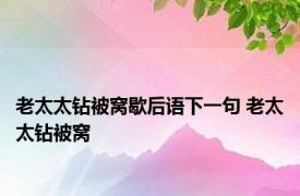 老太太钻被窝歇后语下一句 老太太钻被窝 
