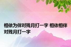 相依为伴对残月打一字 相依相伴对残月打一字 
