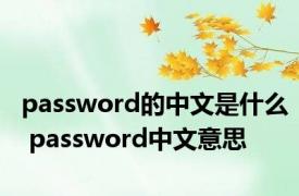 password的中文是什么 password中文意思 