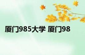 厦门985大学 厦门98 