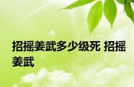 招摇姜武多少级死 招摇姜武 