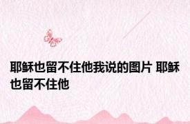 耶稣也留不住他我说的图片 耶稣也留不住他 