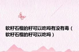 软籽石榴的籽可以吃吗有没有毒（软籽石榴的籽可以吃吗）