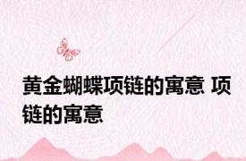 黄金蝴蝶项链的寓意 项链的寓意 