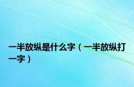 一半放纵是什么字（一半放纵打一字）