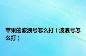 苹果的波浪号怎么打（波浪号怎么打）