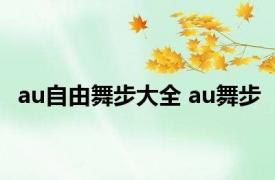 au自由舞步大全 au舞步 