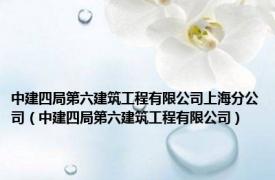 中建四局第六建筑工程有限公司上海分公司（中建四局第六建筑工程有限公司）