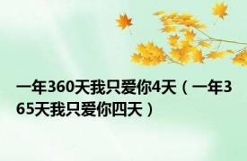 一年360天我只爱你4天（一年365天我只爱你四天）