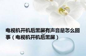 电视机开机后黑屏有声音是怎么回事（电视机开机后黑屏）