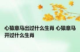 心猿意马出过什么生肖 心猿意马开过什么生肖 
