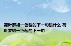 荷叶罗裙一色裁的下一句是什么 荷叶罗裙一色裁的下一句 