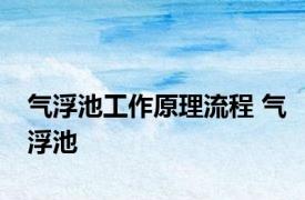 气浮池工作原理流程 气浮池 