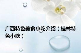 广西特色美食小吃介绍（桂林特色小吃）
