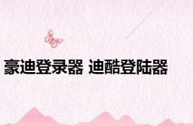豪迪登录器 迪酷登陆器 