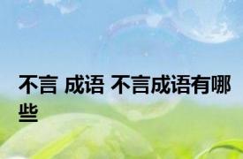 不言 成语 不言成语有哪些