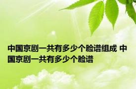 中国京剧一共有多少个脸谱组成 中国京剧一共有多少个脸谱