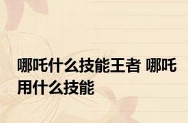 哪吒什么技能王者 哪吒用什么技能