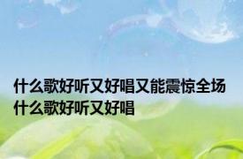 什么歌好听又好唱又能震惊全场 什么歌好听又好唱 