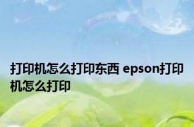 打印机怎么打印东西 epson打印机怎么打印