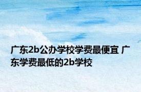 广东2b公办学校学费最便宜 广东学费最低的2b学校 
