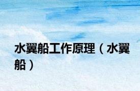 水翼船工作原理（水翼船）