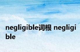 negligible词根 negligible 